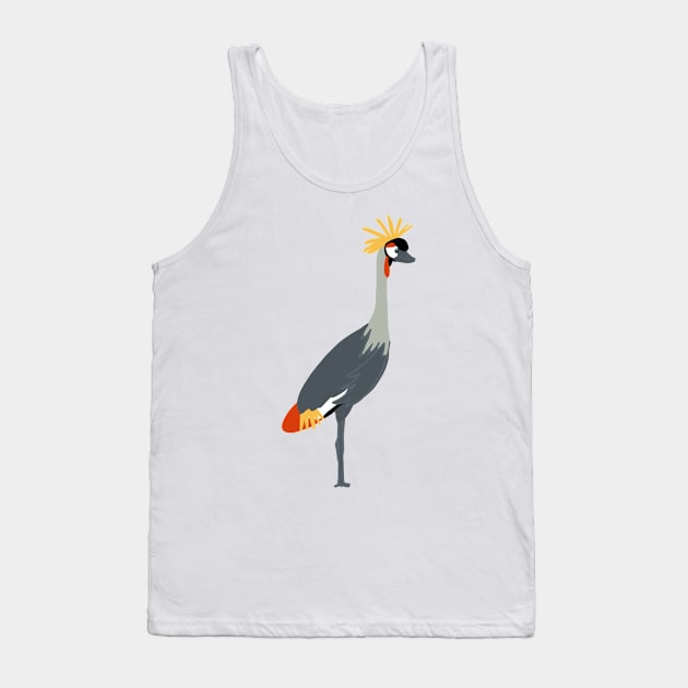 Grey Crowned Crane Tank Top by eeliseart